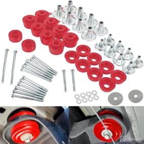 img 4 attached to 🔴 Yoursme KF04060BK Body Mount Bushing Kit: Ford 2008-2016 F250 F350 Super Duty 2WD 4WD - Steel Sleeves, Hardware, Polyurethane Body Cab Mounts (Red)