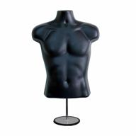 male mannequin torso with stand dress form tshirt display countertop hollow back body s-m clothing sizes black logo