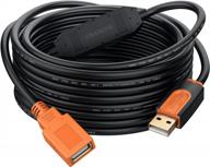 snanshi active usb extension cable 25ft - enhance your connectivity for webcam, usb camera, printer, mouse, keyboard, controller and more - usb 2.0 male to female logo