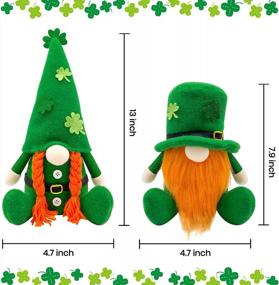 img 3 attached to Rose Red St Patricks Day Gnome Plush Ornament - Irish Faceless Dwarf Tomte Leprechaun Decoration Gift