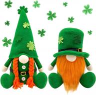 rose red st patricks day gnome plush ornament - irish faceless dwarf tomte leprechaun decoration gift logo