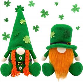 img 4 attached to Rose Red St Patricks Day Gnome Plush Ornament - Irish Faceless Dwarf Tomte Leprechaun Decoration Gift
