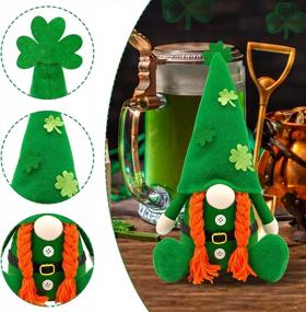 img 1 attached to Rose Red St Patricks Day Gnome Plush Ornament - Irish Faceless Dwarf Tomte Leprechaun Decoration Gift