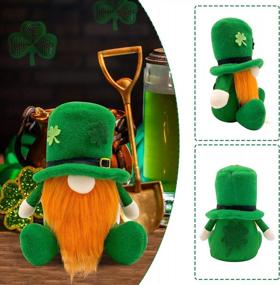 img 2 attached to Rose Red St Patricks Day Gnome Plush Ornament - Irish Faceless Dwarf Tomte Leprechaun Decoration Gift