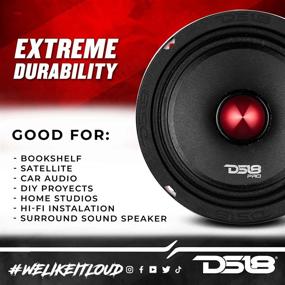 img 1 attached to 🔊 DS18 PRO-X6.4BM Loudspeaker - 6.5-inch Midrange Red Aluminum Bullet - 500W Max Power, 250W RMS, 4 Ohms - Premium Quality Car/Truck Door Speaker for Stereo Sound System (1 Speaker)