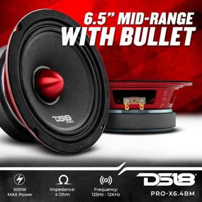 img 3 attached to 🔊 DS18 PRO-X6.4BM Loudspeaker - 6.5-inch Midrange Red Aluminum Bullet - 500W Max Power, 250W RMS, 4 Ohms - Premium Quality Car/Truck Door Speaker for Stereo Sound System (1 Speaker)