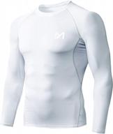 meetyoo men's compression long sleeve athletic workout shirt logo