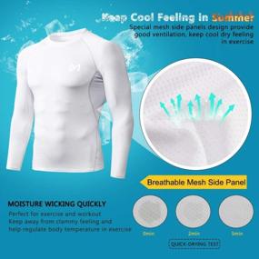 img 3 attached to MEETYOO Men'S Compression Long Sleeve Athletic Workout Shirt