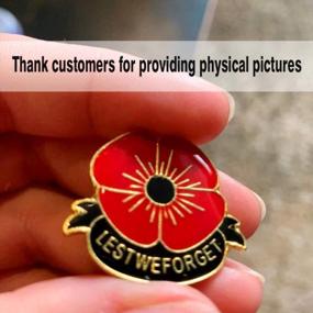 img 1 attached to 12/50/200 Metal Poppy Flower Brooch Pins Lest We Forget Veterans Day Memorial Day Remembrance Lapel Pin Souvenir Gifts Bulk