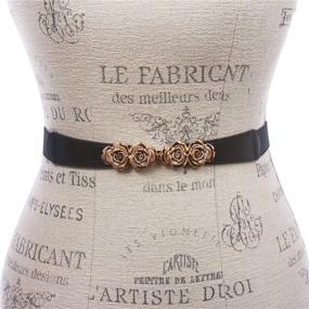 img 1 attached to 🌸 Fashionably Floral: Explore Women's Skinny Stretch Belts & Accessories