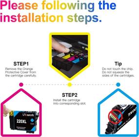img 1 attached to 🖨️ Uniwork Remanufactured 220XL Ink Cartridge Replacement for Epson 220 XL T220XL, 2 Cyan 2 Magenta 2 Yellow, for WorkForce WF-2750 WF-2760 WF-2630 WF-2650 WF-2660 XP-320 XP-420 Printer Tray