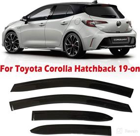 img 4 attached to Enhance Your Corolla Hatchback: Tinted Tape-On Side Window Vent Visor Deflectors Rain Guards for Toyota Corolla Hatchback 2019-2022 SE Nightshade XSE – A Perfect Fit!