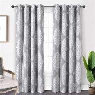 driftaway asher medallion european floral energy saving thermal insulated blackout curtains 🌸 - 2 panels, 52x84 inches, gray white - ideal for living room & bedroom logo