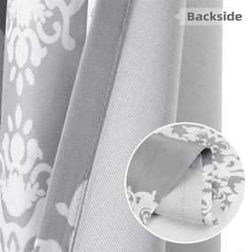 img 2 attached to DriftAway Asher Medallion European Floral Energy Saving Thermal Insulated Blackout Curtains 🌸 - 2 Panels, 52x84 inches, Gray White - Ideal for Living Room & Bedroom