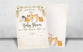 img 1 attached to 🦊 Adorable Woodland Baby Shower Invitations, with Fox, Deer, and Little Fox Designs - Set of 20 Fill in Invitations and Envelopes