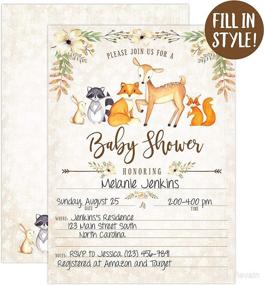 img 3 attached to 🦊 Adorable Woodland Baby Shower Invitations, with Fox, Deer, and Little Fox Designs - Set of 20 Fill in Invitations and Envelopes
