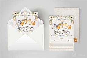 img 2 attached to 🦊 Adorable Woodland Baby Shower Invitations, with Fox, Deer, and Little Fox Designs - Set of 20 Fill in Invitations and Envelopes