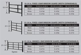 img 1 attached to 🔒 Segal S4752 Child Safety Window Guard - Fixed/Adjustable, Prevents Accidental Falls, Tamper Resistant Screws, Non-Egress, White (Pack of 5), 23.5''-38'' W x 15.25'' H, S4752-IP