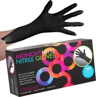 🧤 framar 12 inch black powder free nitrile gloves - latex free disposable gloves medium size, non latex gloves, medium nitrile gloves, guantes desechables medium, latex free gloves logo