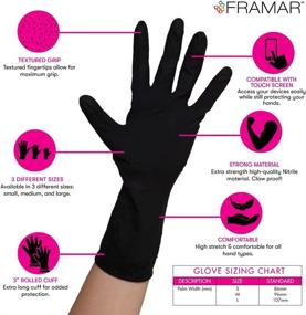 img 3 attached to 🧤 Framar 12 INCH Black Powder Free Nitrile Gloves - Latex Free Disposable Gloves Medium Size, Non Latex Gloves, Medium Nitrile Gloves, Guantes Desechables Medium, Latex Free Gloves