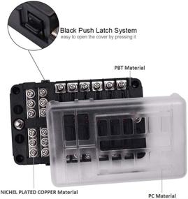 img 2 attached to 🔌 Waterproof 12-Way 12V Blade Fuse Block with Negative Bus, LED Indicator - Automotive Fuse Box Holder for RV, Car, Boat, Marine, Truck - Includes 5A 10A 15A 20A Fuses