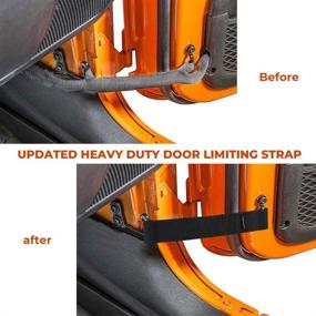 img 2 attached to 🚪 JoyTutus Door Limiting Straps - Heavy-Duty Adjustable Check Straps for Wrangler (2 Pack) - Compatible with CJ YJ TJ JK JKU JL JLU 1996 to 2022 - Load Capacity of 1000 Lb