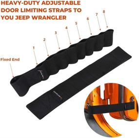 img 1 attached to 🚪 JoyTutus Door Limiting Straps - Heavy-Duty Adjustable Check Straps for Wrangler (2 Pack) - Compatible with CJ YJ TJ JK JKU JL JLU 1996 to 2022 - Load Capacity of 1000 Lb