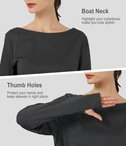 img 1 attached to Stylish And Functional: Slimour Cropped Workout Tops With Long Sleeves And Thumb Holes For Women – Perfect For Gym And Outdoor Activities