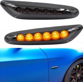 img 4 attached to Smoked Amber LED Side Marker Lamps Kit For BMW E90/E91/E92/E93/E46/E53/X3/E83/X1/E84/E81/E82/E87/E88 1/3/5 Series | Front Fender Turn Signal Lights