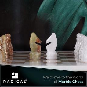 img 2 attached to White & Green Onyx 15" Staunton/Ambassador Chess Set - Handmade Marble Weighted Board Game For Adults