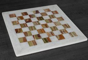 img 1 attached to White & Green Onyx 15" Staunton/Ambassador Chess Set - Handmade Marble Weighted Board Game For Adults