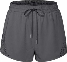 img 2 attached to BLEVONH Women Drawstring Waist Double Layer Mesh Running Shorts With Zip Pockets