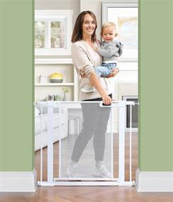 img 4 attached to 🚪 OhGeni Baby Gate for Stairs: A Spacious and Secure Mesh Dog Gate for Doorways and Hallways