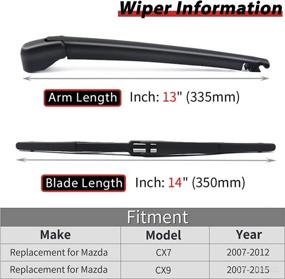 img 3 attached to OTUAYAUTO EG2167421 Rear Wiper Arm Blade Set - Replacement For MAZDA CX7 CX-7 2007-2012 / CX9 CX-9 2007-2015