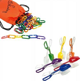 img 4 attached to Rainbow Color Sorting Math Toys For Toddlers With Scissor Tongs - Skoolzy Linking Manipulatives