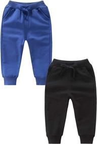 img 4 attached to T H L S Toddler Sweatpants Cotton Pockets Girls' Clothing ~ Pants & Capris