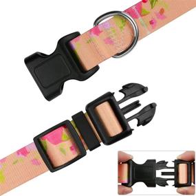 img 1 attached to Taglory Pink Flower Western Dog Collar - Cute Design for Small Girl Dogs