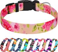 taglory pink flower western dog collar - cute design for small girl dogs логотип