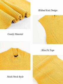img 1 attached to Ribbed Knit Sleeveless Mock Neck Tank Tops For Women: Perfect Summer & Fall Sleeveless Turtlenecks Shirts