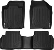 🚗 custom fit black smartliner floor mats for 2013-2018 nissan altima sedan (manufactured after nov. 2012) - 2 row liner set logo