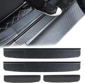 img 4 attached to RT-TCZ Door Sill Guards for Jeep Wrangler JL 🚪 JLU & Gladiator JT 2018-2020, Black Entry Guards Exterior Accessories (4-Door)