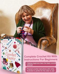 img 3 attached to Coopay Crochet Kit For Beginners, 71PCS Crochet Starter Kit With 16 Colors Crochet Yarn & Instructions, Double-Layer Crochet Set Beginner Crochet Kit For Kids/Adults, Professional Starter Pack, Pink