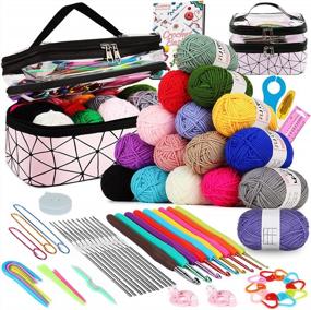 img 4 attached to Coopay Crochet Kit For Beginners, 71PCS Crochet Starter Kit With 16 Colors Crochet Yarn & Instructions, Double-Layer Crochet Set Beginner Crochet Kit For Kids/Adults, Professional Starter Pack, Pink