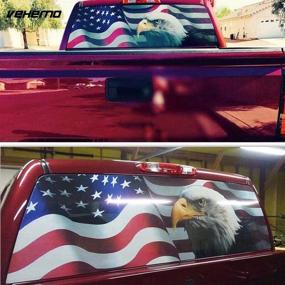 img 1 attached to 🦅 3D Transparent Vinyl Sticker: American Flag with Bald Eagle Car Window Decal for Happy Halloween, 53.15'' x 14.17''