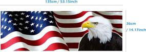 img 3 attached to 🦅 3D Transparent Vinyl Sticker: American Flag with Bald Eagle Car Window Decal for Happy Halloween, 53.15'' x 14.17''
