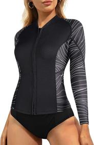img 4 attached to CtriLady Women'S Wetsuit Top - 1.5Mm Neoprene Long Sleeve Jacket With Front Zipper For Water Sports