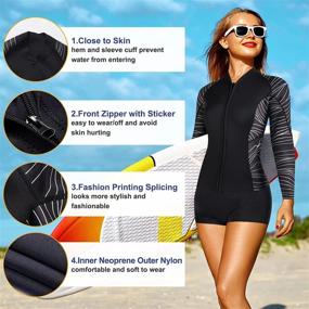 img 2 attached to CtriLady Women'S Wetsuit Top - 1.5Mm Neoprene Long Sleeve Jacket With Front Zipper For Water Sports