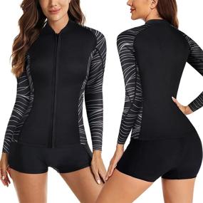 img 3 attached to CtriLady Women'S Wetsuit Top - 1.5Mm Neoprene Long Sleeve Jacket With Front Zipper For Water Sports