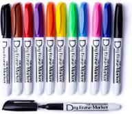 volcanics low odor fine whiteboard markers, dry 🖍️ erase thin markers - box of 12, 10 colors логотип