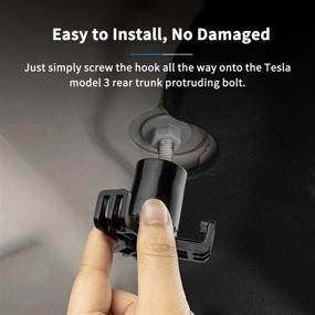 img 1 attached to Tesla Model 3 Trunk Grocery Bag Hook: 2016-2022 DXGTOZA Rear Cargo Accessory